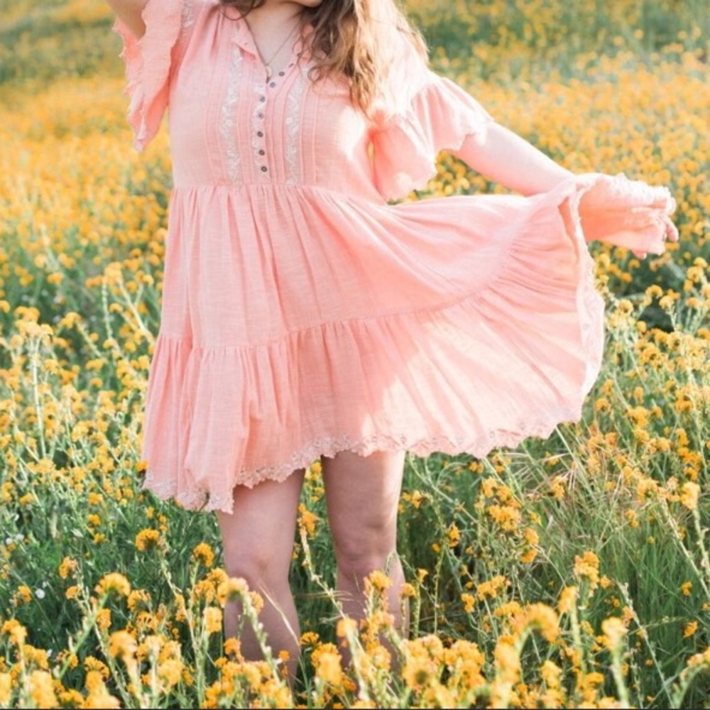 Free People Women’s orange colored dress, SZ L